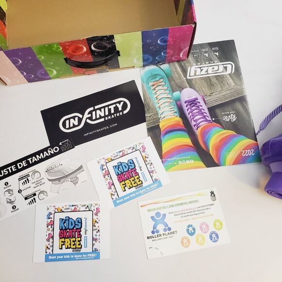 Infinity Skates Soda Pop Grape Roller-Skates Girl's M 3-6 Adjustable New Purple - Picture 12 of 14